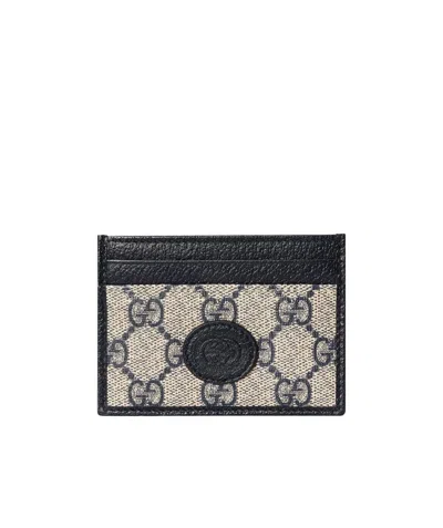 Gucci Logo-patch Gg-canvas Cardholder In Black