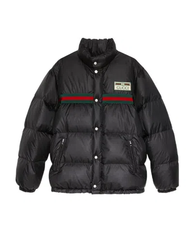 Gucci Logo-patch Padded Jacket In Black