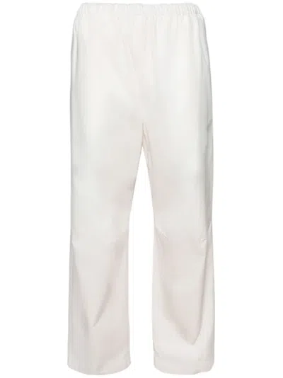 Gucci Logo-patch Poplin Trousers In White