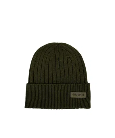 Gucci Cuffed Knitted Hat In Green