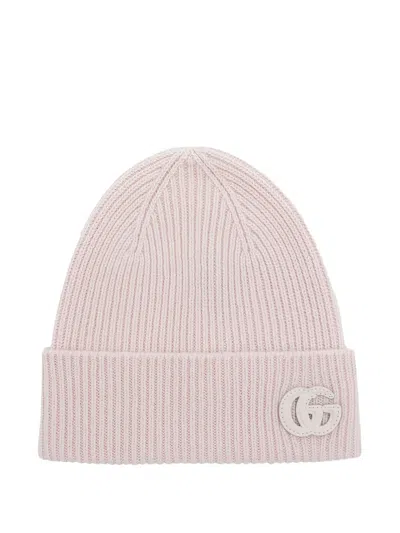 GUCCI LOGO-PATCH RIBBED BEANIE HAT