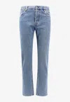 Gucci Web-stripe Tapered Jeans In Blue