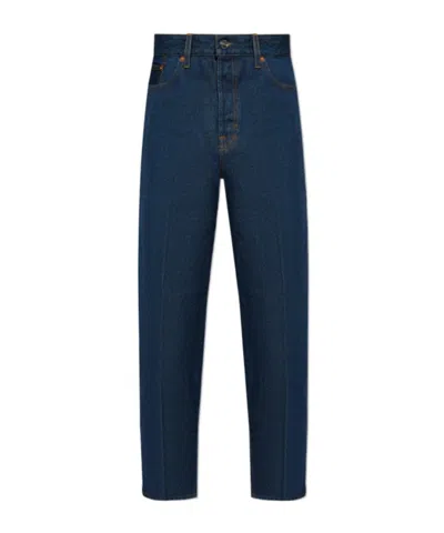 Gucci Logo-patch Straight Jeans In Blue