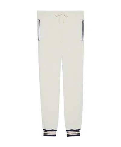 Gucci Logo-patch Striped-detailing Track Pants In White