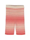 Gucci Logo-patch Striped Ribbed Shorts In Neutrals