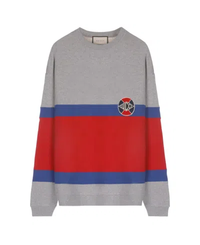 Gucci Logo Patch Sweater In Gray
