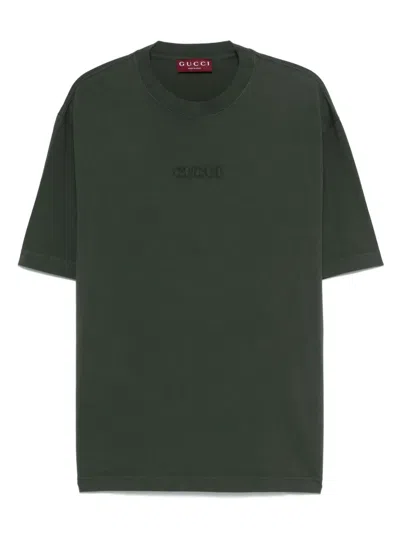 Gucci Logo-patch T-shirt In Green