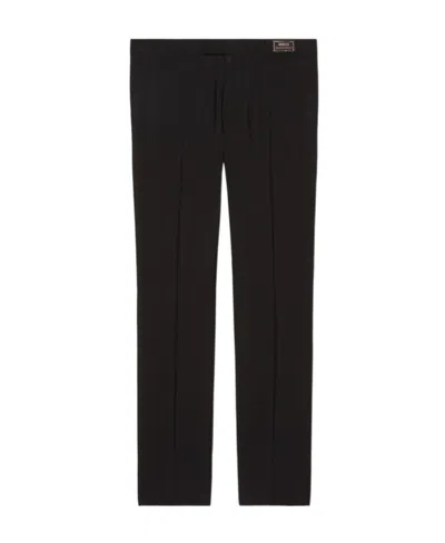 Gucci Logo-patch Tailored Trousers In Black