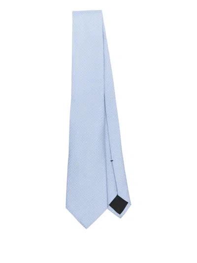 Gucci Logo-patch Tie In Blue