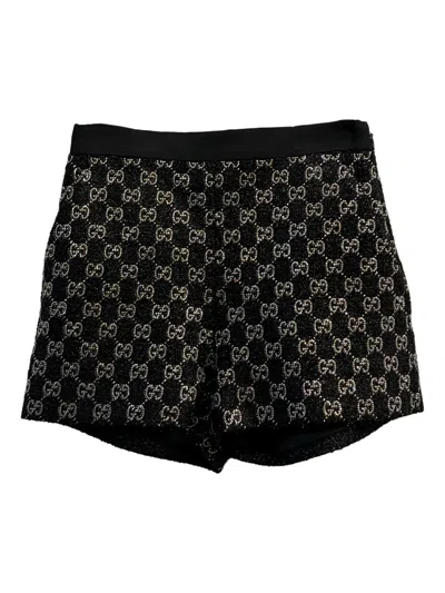Gucci Logo-pattern Mini Shorts In Black