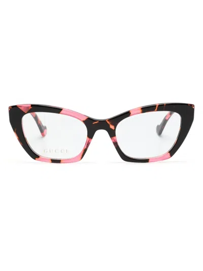 Gucci Logo-plaque Cat-eye-frame Glasses In Pink