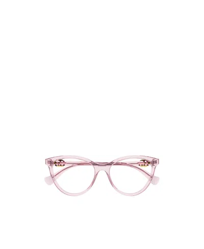 Gucci Logo-plaque Cat-eye Glasses In Pink