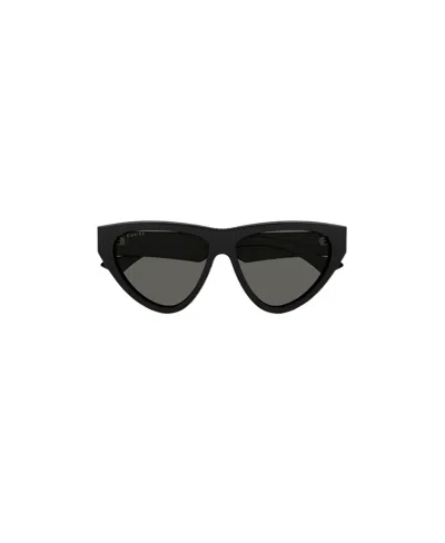 Gucci Logo-plaque Cat-eye Sunglasses In Black
