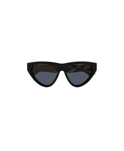 Gucci Logo-plaque Cat-eye Sunglasses In Black