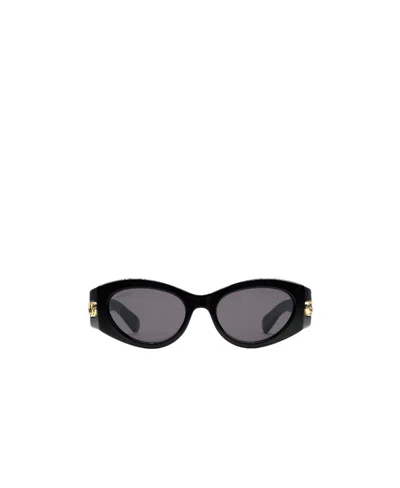 Gucci Logo-plaque Cat-eye Sunglasses In Black