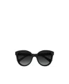 Gucci Logo-plaque Cat-eye Sunglasses In Black