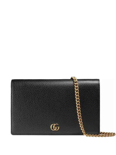 Gucci Logo-plaque Chain Wallet In Black