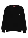 Gucci Logo-plaque Crew-neck Sweater In Black