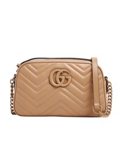 Gucci Gg Marmont Matelassé Shoulder Bag In Brown