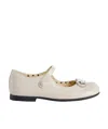 Gucci Logo-plaque Embellished Ballerina Shoes In White