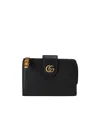 Gucci Logo-plaque Grained-leather Wallet In Black