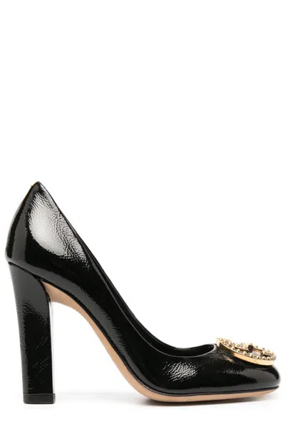 Gucci Logo Plaque High Heel Pumps In Black