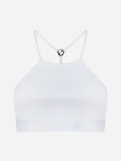 GUCCI LOGO-PLAQUE JERSEY CROP TOP
