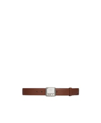 Gucci Logo-plaque Leather Belt In Brown