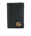 Gucci Logo-plaque Leather Cardholder In Black