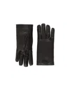 Gucci Logo-plaque Leather Gloves In Black