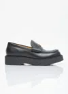GUCCI LOGO PLAQUE LEATHER LOAFERS