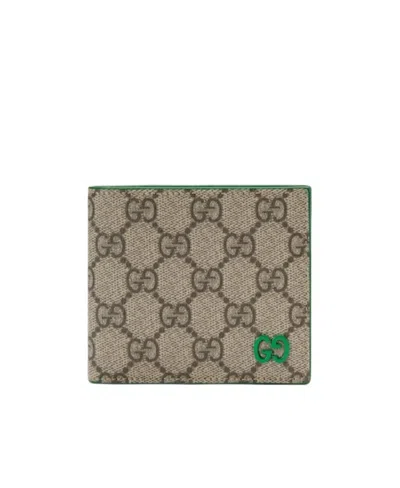 Gucci Logo-plaque Monogrammed Wallet In Nude