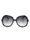 Gucci Logo-plaque Oversize-frame Sunglasses In Black