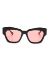 Gucci Logo-plaque Oversize-frame Sunglasses In Black