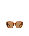 Gucci Logo-plaque Oversize Sunglasses In Nude