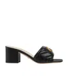 Gucci Marmont Quilted Medallion Mule Sandals In Black