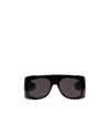 Gucci Logo-plaque Rectangle-frame Sunglasses In Black