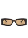 Gucci Brown Rectangular Ladies Sunglasses Gg1425s 002 53 In Brown