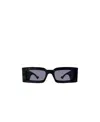Gucci Logo-plaque Rectangle-frame Sunglasses In Black