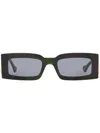 Gucci Gg1425s Rectangular Acetate Sunglasses In Green