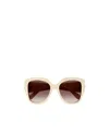 Gucci Logo-plaque Round-frame Sunglasses In Nude