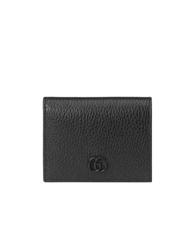 Gucci Logo-plaque Snap-fastening Wallet In Black