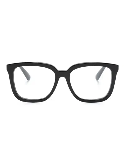 Gucci Logo-plaque Square-frame Glasses In Black