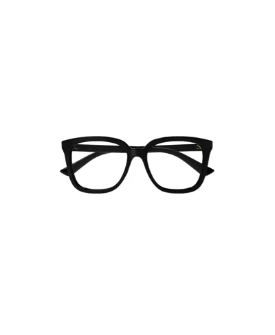 Gucci Logo-plaque Square-frame Glasses In Black