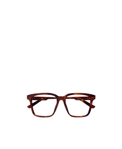 Gucci Logo-plaque Square-frame Glasses In Brown