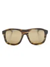 Gucci Sonnenbrille Mit Eckigem Gestell In Brown