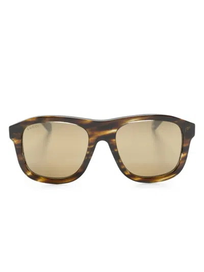 Gucci Sonnenbrille Mit Eckigem Gestell In Brown
