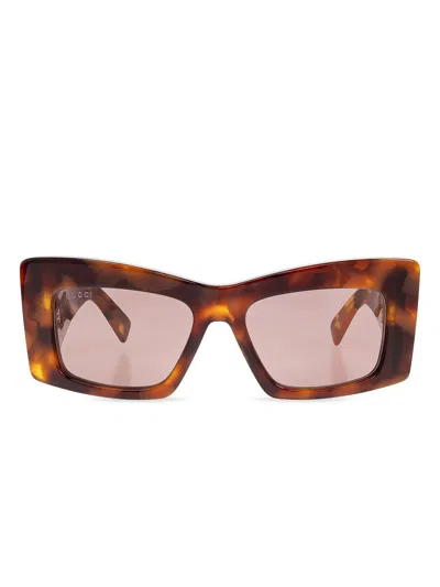 GUCCI LOGO-PLAQUE SUNGLASSES