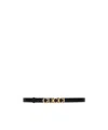Gucci Logo-plaque Thin Leather Belt In Black