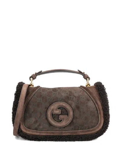 Gucci Logo-plaque Tote Bag In Brown